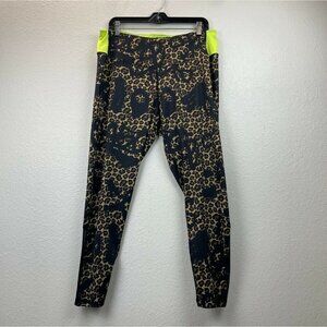 Asos Leggings Women's Size 16 4505 Tall Leopard Graffiti High Rise Brown Black